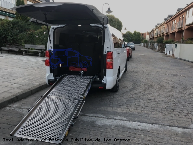 Taxi accesible de Cubillas de los Oteros a Boiro